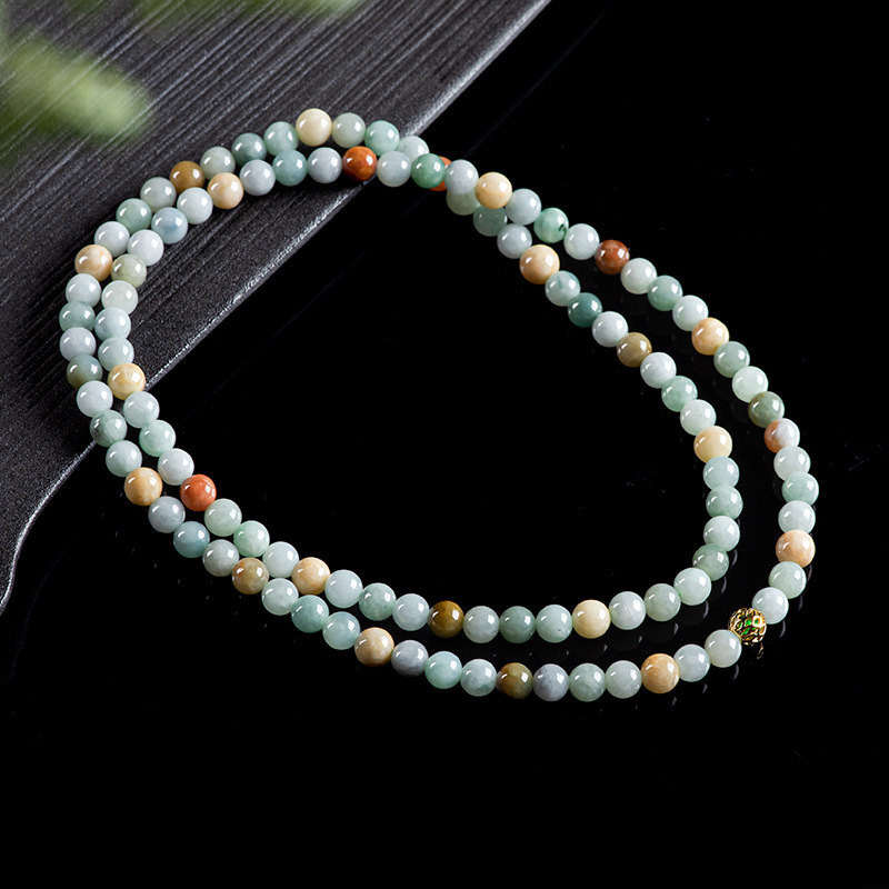 Vintage Necklace - Burmesische Jadeit-Perlen Armband Halskette Echtes Schmuckstück