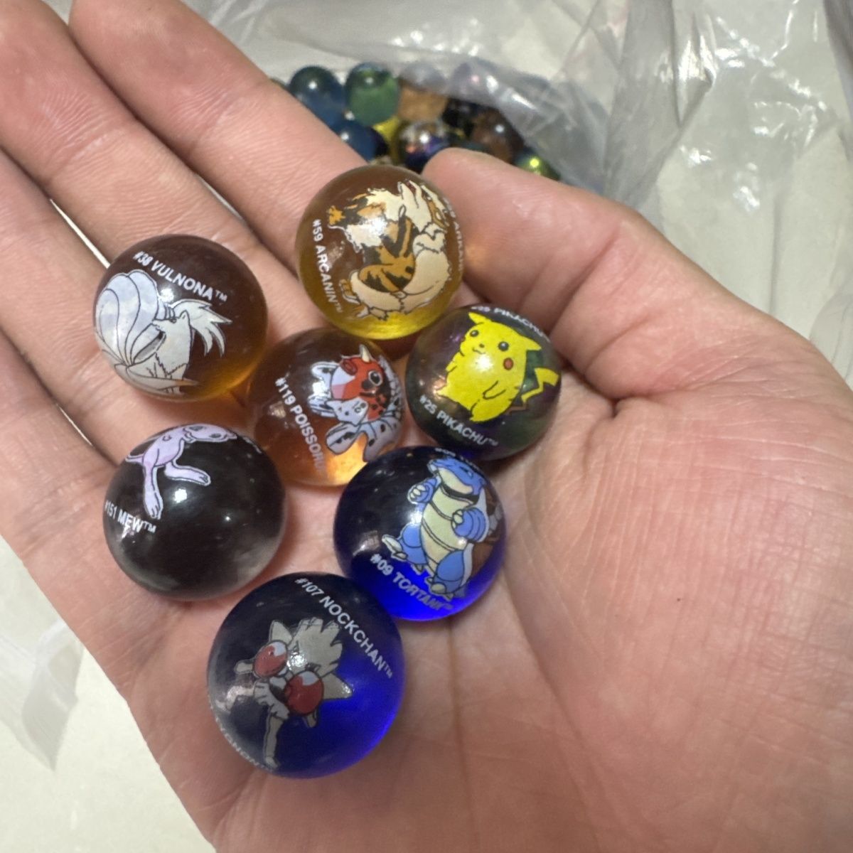 Vintage Collectible Marbles - Offizielle Pokémon Lose Ware, Amerikanische Erstausgabe-Marmorfiguren,