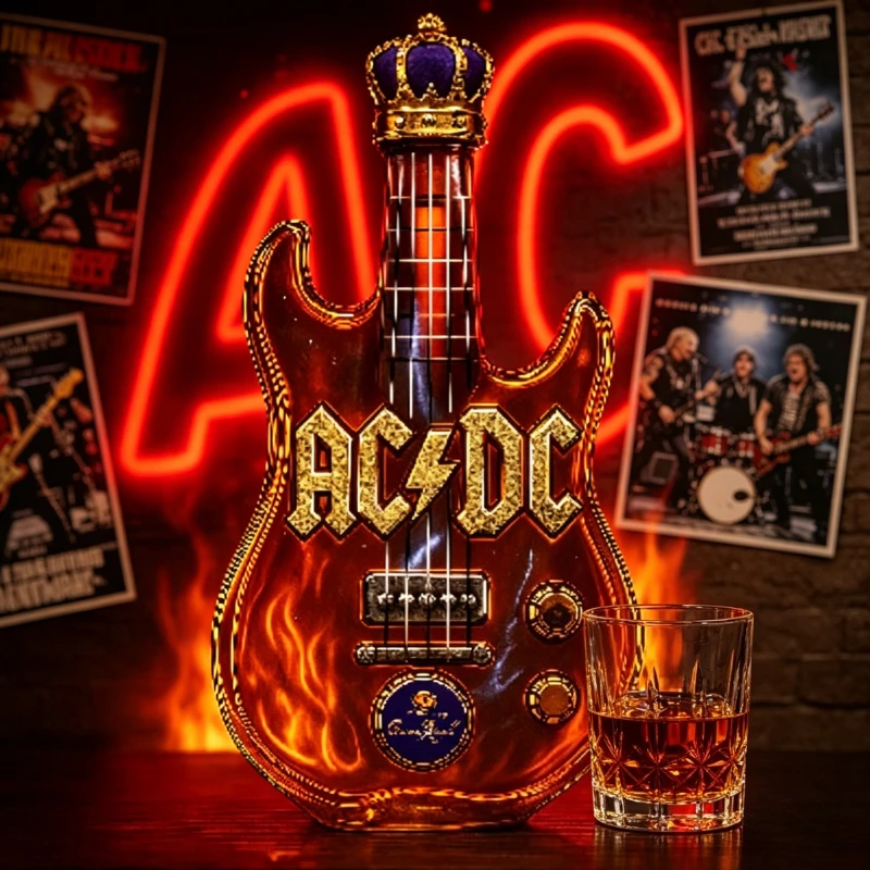 Vintage Collectible Liquor Bottles - Retro-Elektrogitarrenförmiger Whisky-Dekanter, Vintage-Rock-Themen-Likörflasche, Sammlerstück, Barzubehör, Geschenk