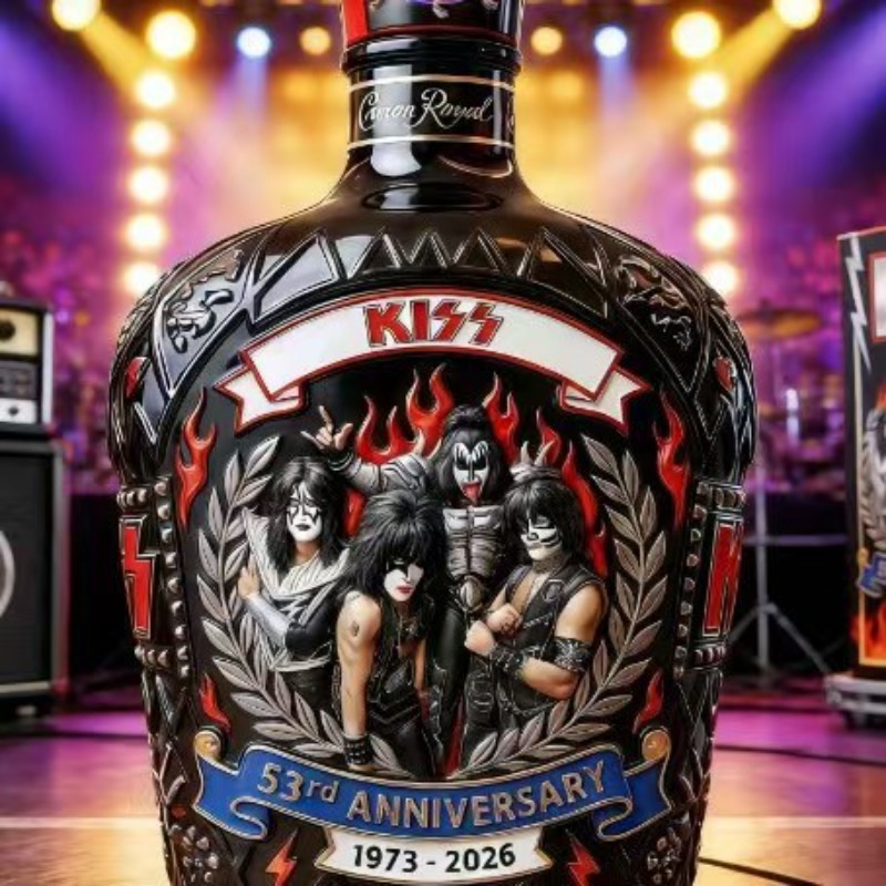 Vintage Collectible Liquor Bottles - Sammlerstück KISS Band-Stil Whisky-Dekanter, Vintage Rock-Musik-Themen
