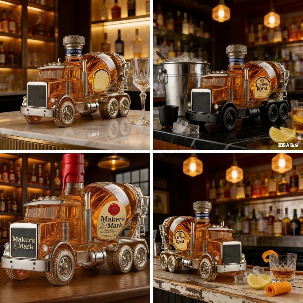 Vintage Collectible Liquor Bottles - Vintage-Truck-Glas-Whiskey-Dekanter-Set, Sammlerflasche für die Männerhöhle oder