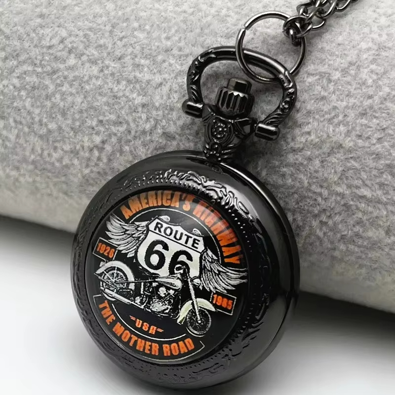 Schwarze Retro Route 66 Motorr – Vintage Collectible Glass Bewertung und Preis
