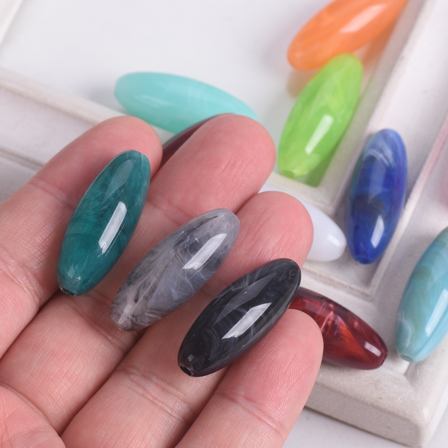 10 Stück Rugby-Perlen in ovale – Vintage Collectible Marbles Bewertung und Preis