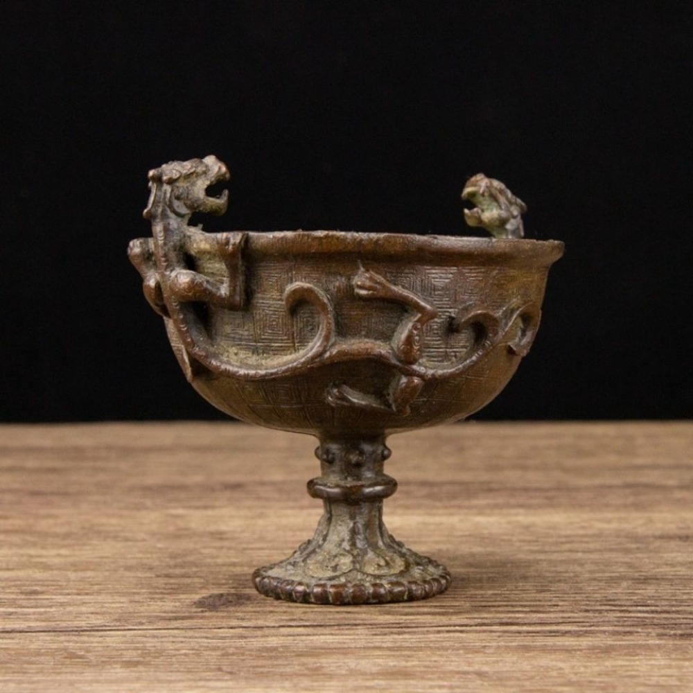 Antik-Stil Doppeldrachen-Beche – Vintage Collectible Ornaments Bewertung und Preis