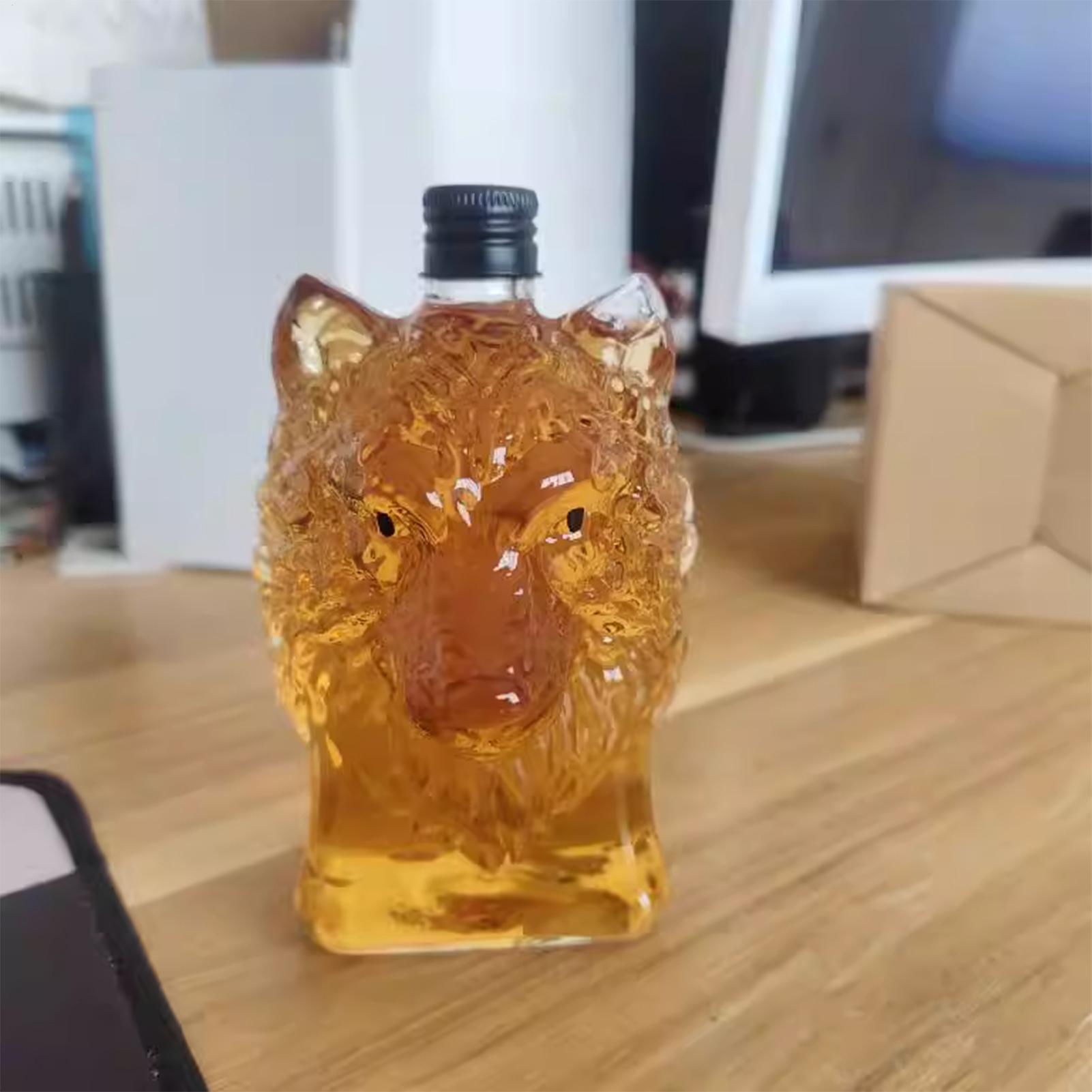 Whiskey-Flasche in Wolf-Form,  – Vintage Collectible Glass Bewertung und Preis