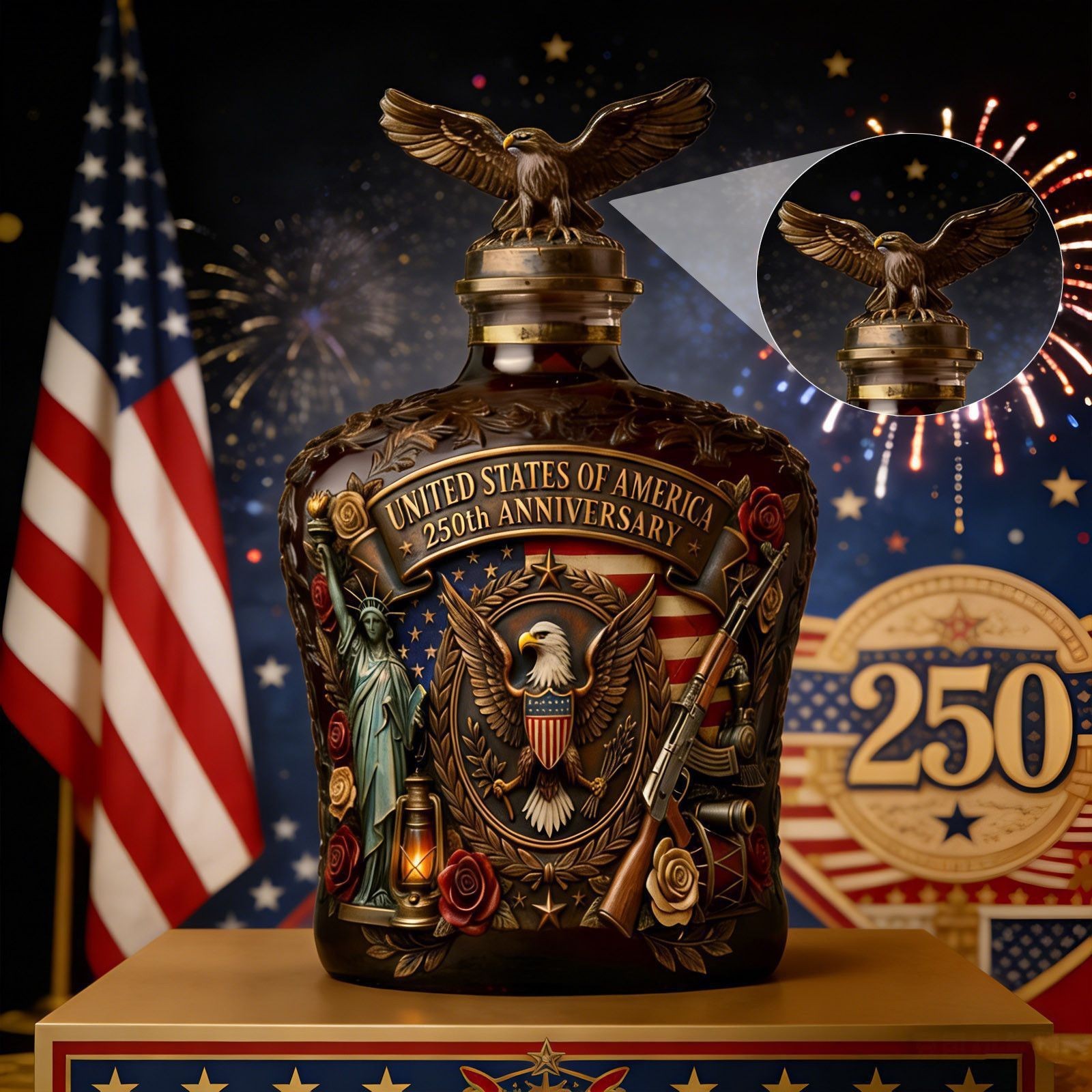 Vintage American Freedom Eagle – Vintage Collectible Liquor Bottles Bewertung und Preis